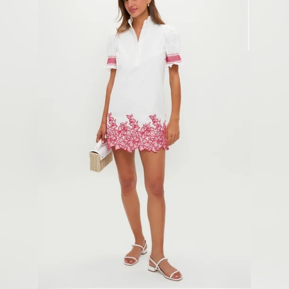 Hyacinth House White & Red Embroidered Eliza Mini Dress - Picture 2 of 14